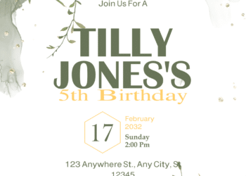 White Flowers Rustic Garden Birthday Invitations