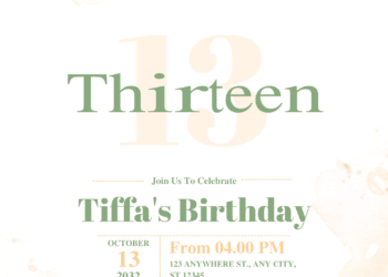 White Roses Bouquet and Branches Birthday Invitations