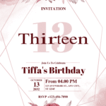 FREE PDF Invitation – Red Maroon Watercolor Floral Birthday Invitations