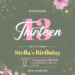 Watercolor Floral Botanical Pink Tulip Birthday Invitations