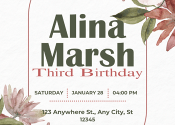 Maroon Roses Bouquet Birthday Invitations