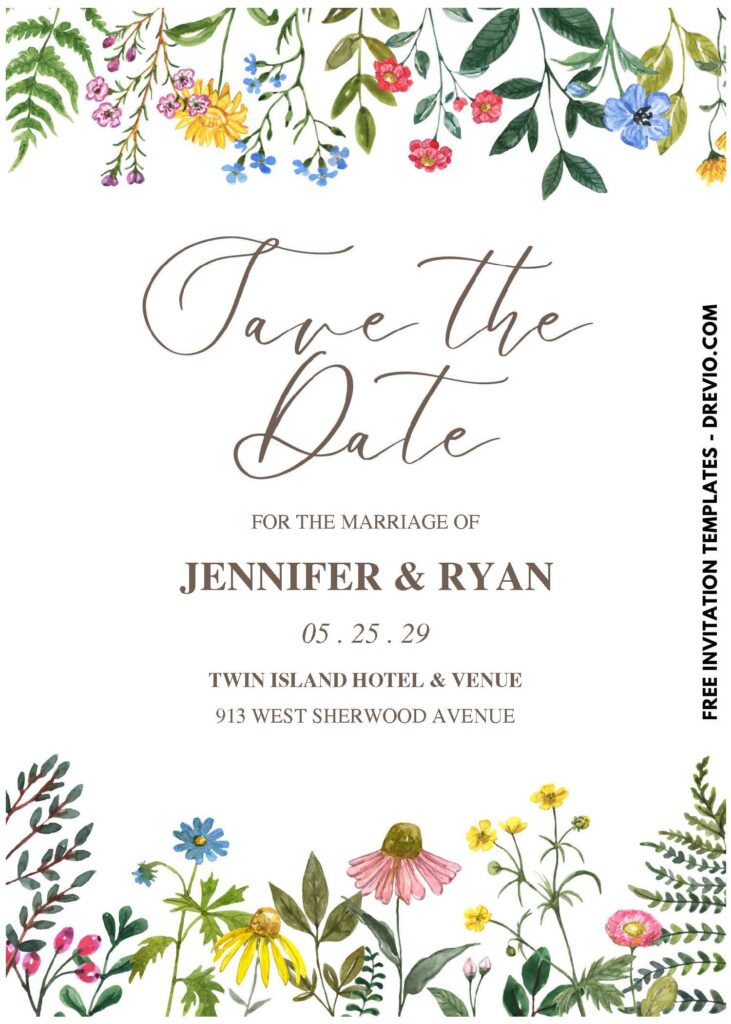 Romantic Wildflower Wedding Invitation