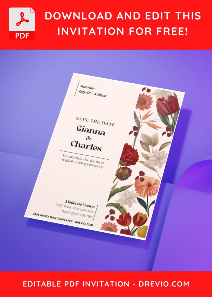 Flower Floral Aesthetic Wedding Invitation
