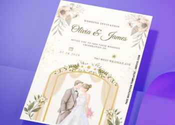 (Easily Edit PDF Invitation) Dream Couple Wedding Invitation H