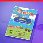 (Easily Edit PDF Invitation) Cutest Blippi Birthday Invitation