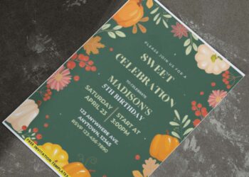 (Easily Edit PDF Invitation) Cute Autumn Birthday Invitation
