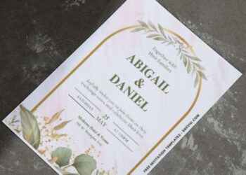 (Easily Edit PDF Invitation) Chic Greenery Arch Wedding Invitation E