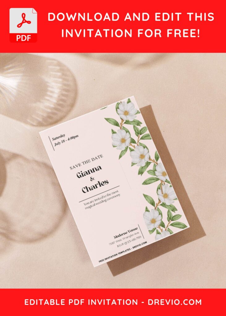 Daisy Flower Aesthetic Wedding Invitation