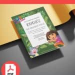 FREE PDF Invitation – Dora the Explorer Birthday Invitation Templates