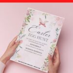 (Easily Edit PDF Invitation) Gorgeous Egg Hunt Birthday Invitation