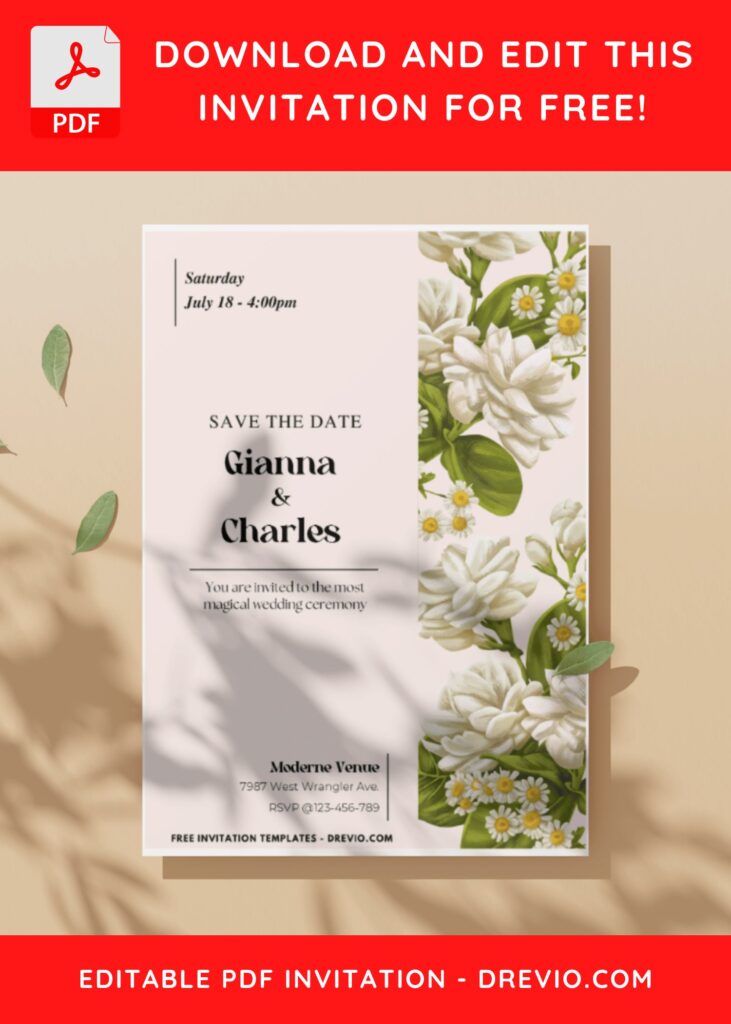 Watercolor Floral Aesthetic Wedding Invitation