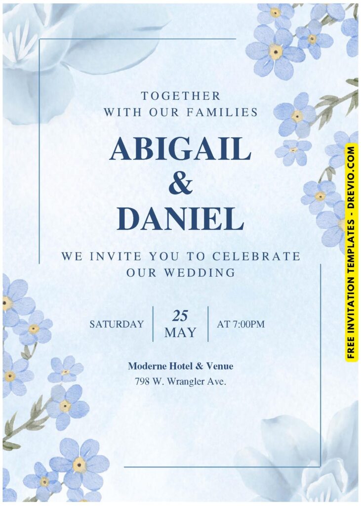 Pansy and Poppy Flower Wedding Invitation Templates