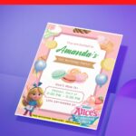 (Free PDF Invitation) Alice’s Wonderland Bakery Birthday Invitation