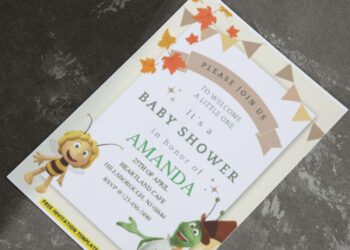 (Free PDF Invitation) Maya The Bee Kids Birthday Invitation