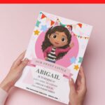 (Free PDF Invitation) Delightful Gabby’s Dollhouse Birthday Invitation