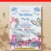 (Free PDF Invitation) Whimsy Pink Panther Birthday Invitation