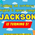 (Free Canva Template) Easy & Fun Toy Story Birthday Backdrop Templates