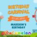 (Free Canva Template) Cocomelon Carnival Birthday Backdrop Templates