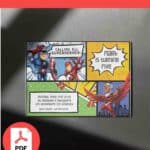 ( FREE Editable PDF ) Out of Comic Avengers Superhero Adventure Birthday Invitation Templates