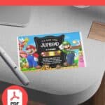 ( FREE Editable PDF ) Have Fun with Super Mario Birthday Invitation Templates