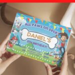 (Free PDF Invitation) PAW Patrol Bone Sparkling Theme Invitation Templates