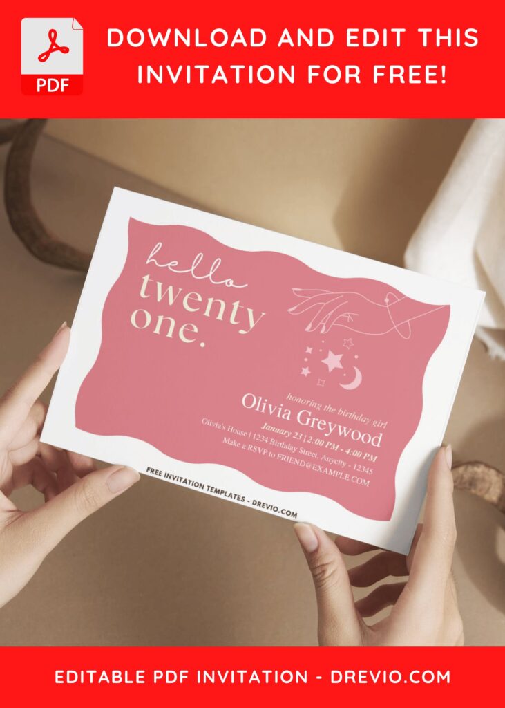 Fabulous Celestial 21st Birthday Invitation 