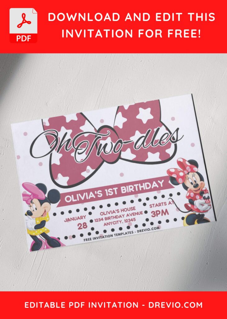 Kids Invitation With Minnie Mouse