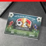 (Free PDF Invitation) Football Soccer Field Theme Birthday Invitation