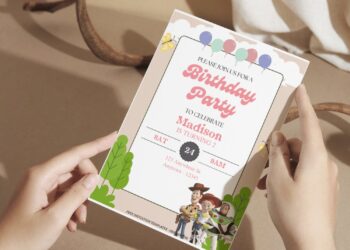 (Free PDF Invitation) Gear Up Fun Toy Story Birthday Invitation