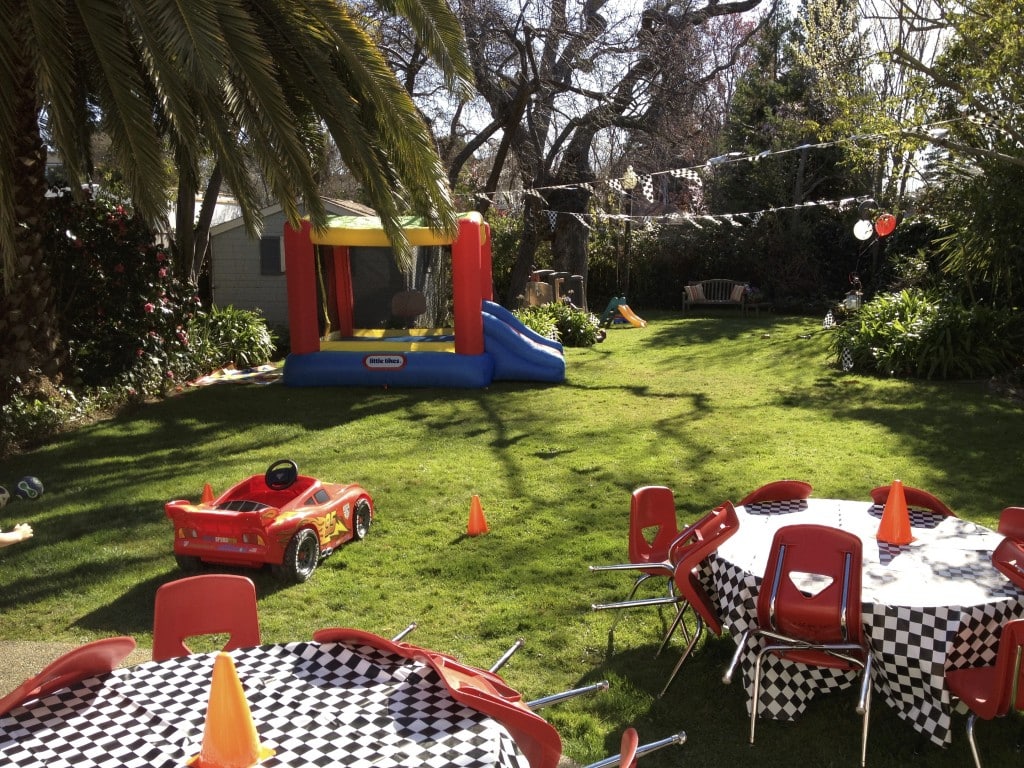 Example of backyard Cars birthday bash