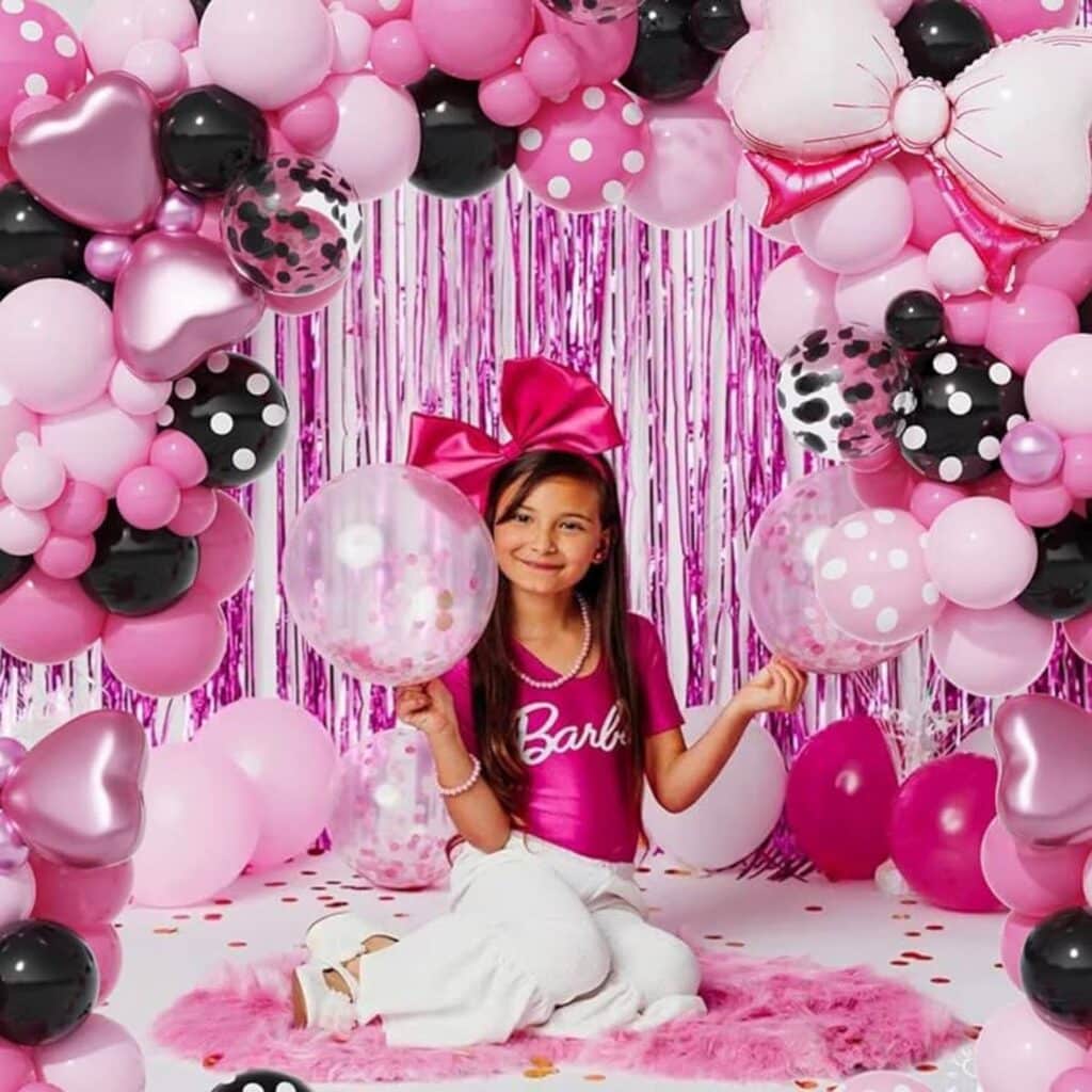Pink, White and Black Polka dot Minnie Mouse Party Decor