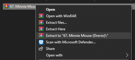Preview of Extracting the file