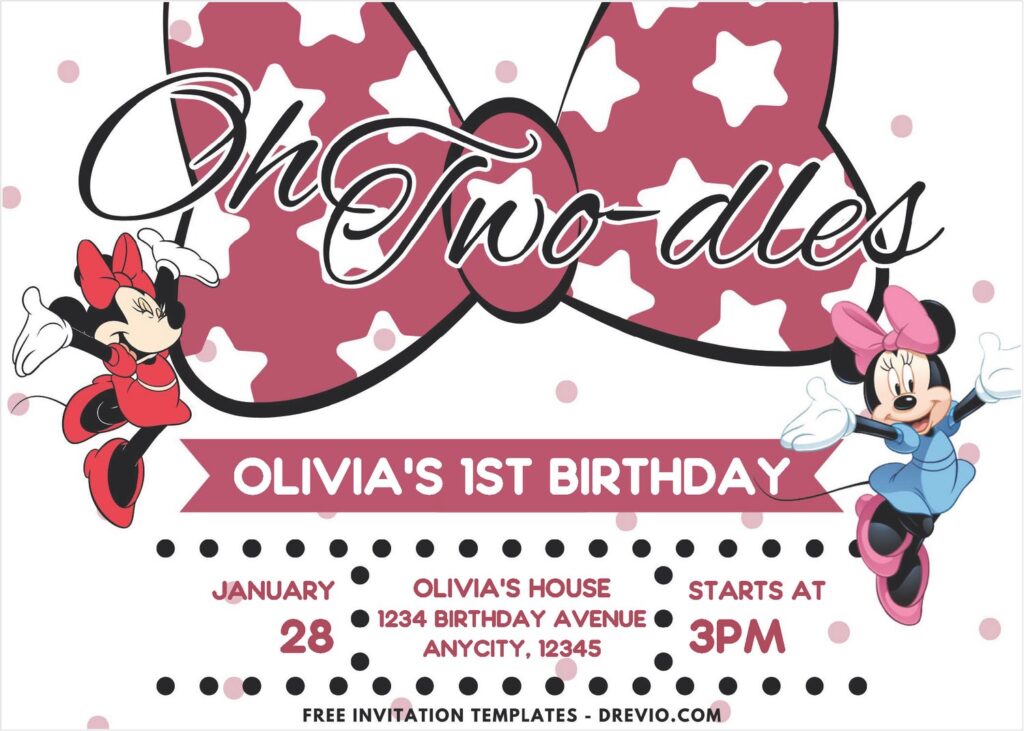 Minnie Mouse Birthday Invitation 