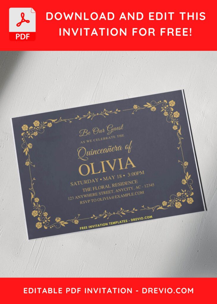 Vintage Style 16th Birthday Invitation