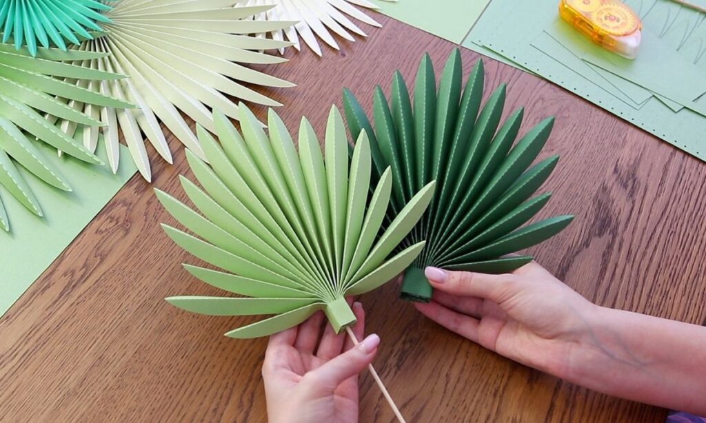 Paper Flowers & Palm Leaves For Moana Birthday Party Decor