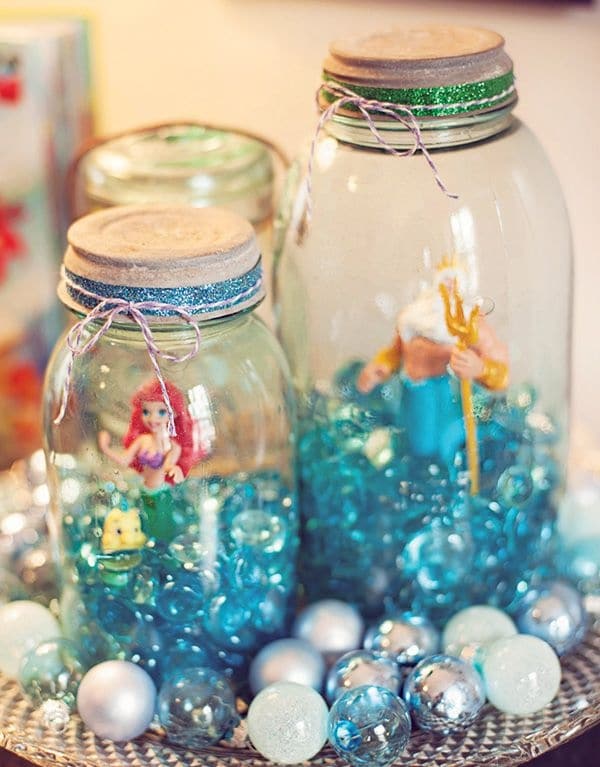 DIY jars with sand and shells
