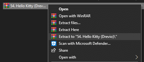 Preview of Extracting the file