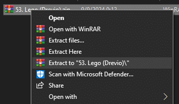 Preview of Extracting the file