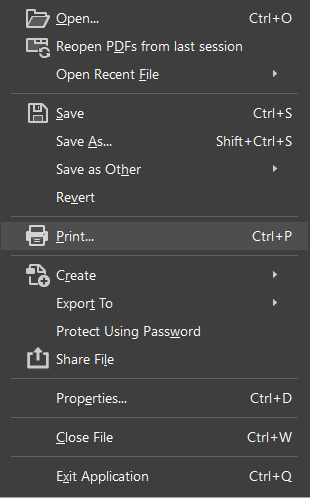 Preview of Print Button