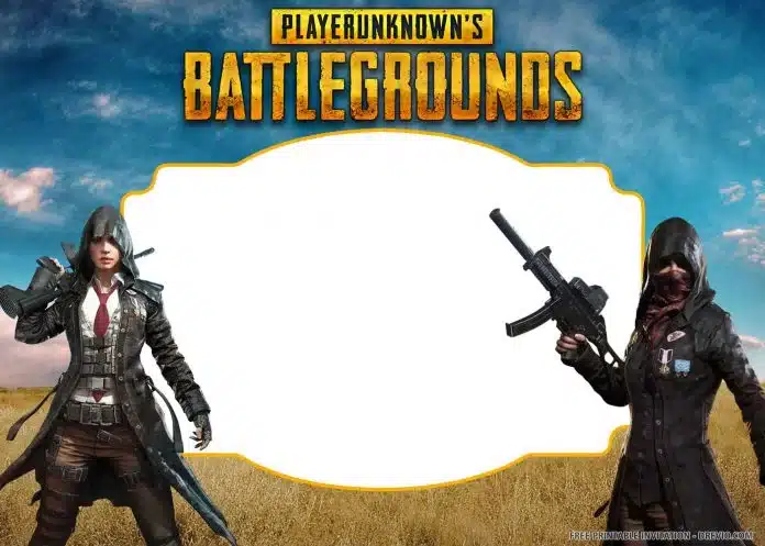 pubg birthday invitation caracter