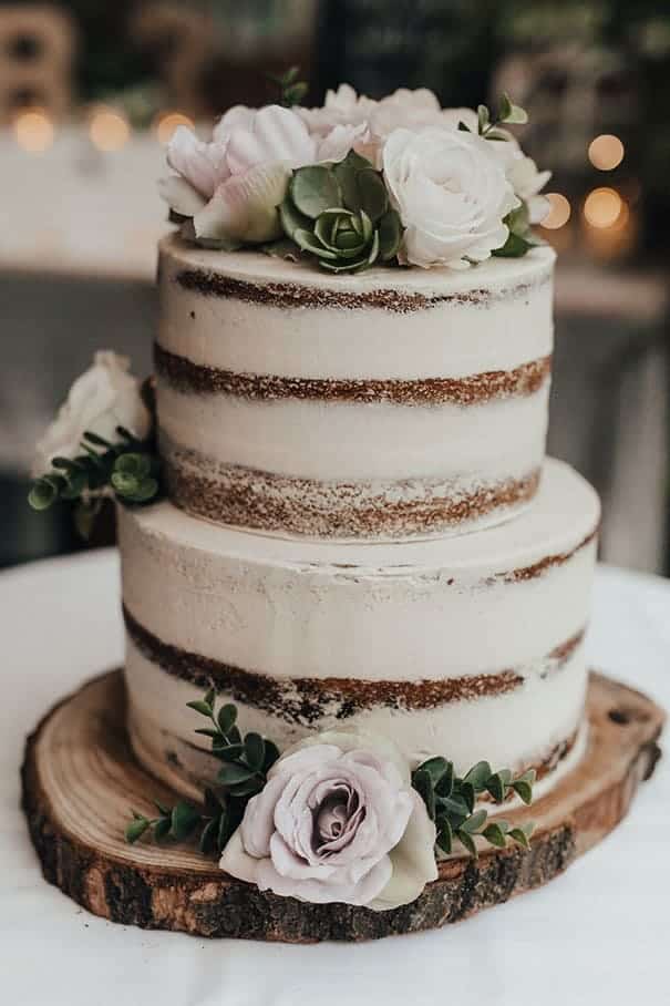 Wedding Cake With Flowers