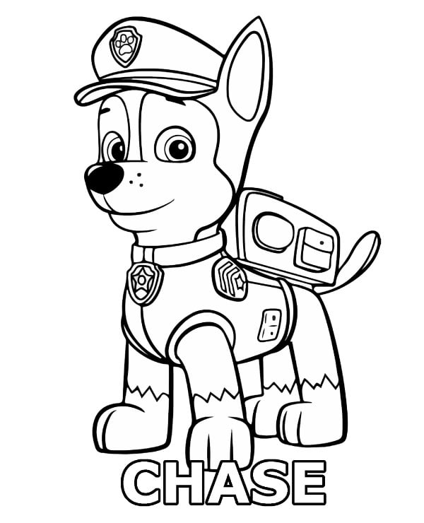Chase PAW Patrol Coloring Pages Template