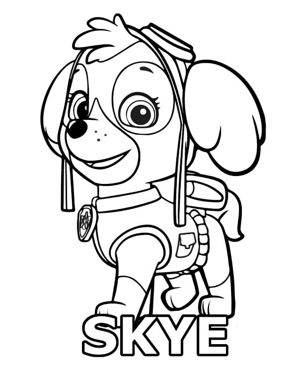 Skye PAW Patrol Coloring Pages Template
