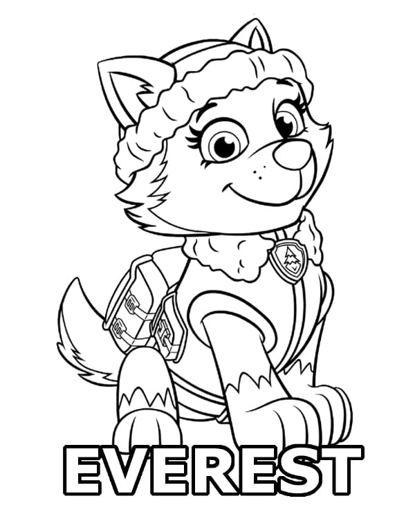 Everest PAW Patrol Coloring Pages Template