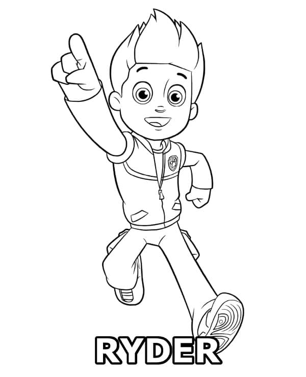 Ryder PAW Patrol Coloring Pages Template