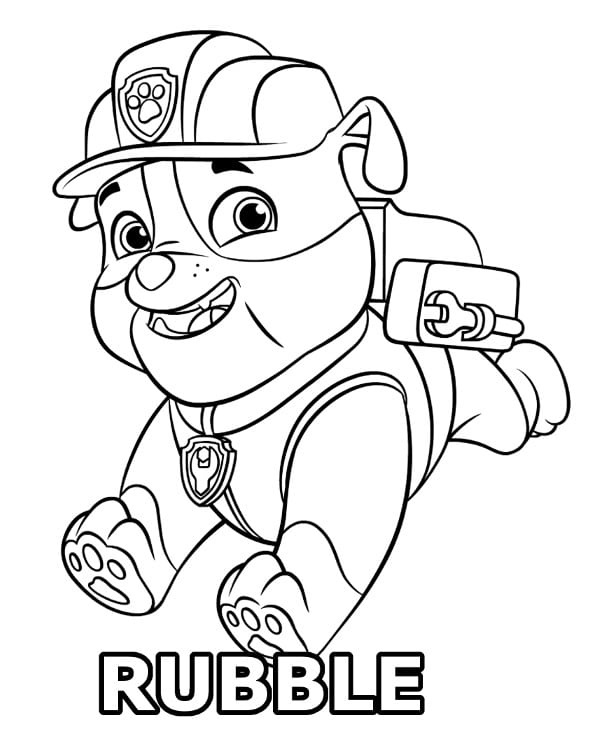 Rubble PAW Patrol Coloring Pages Template