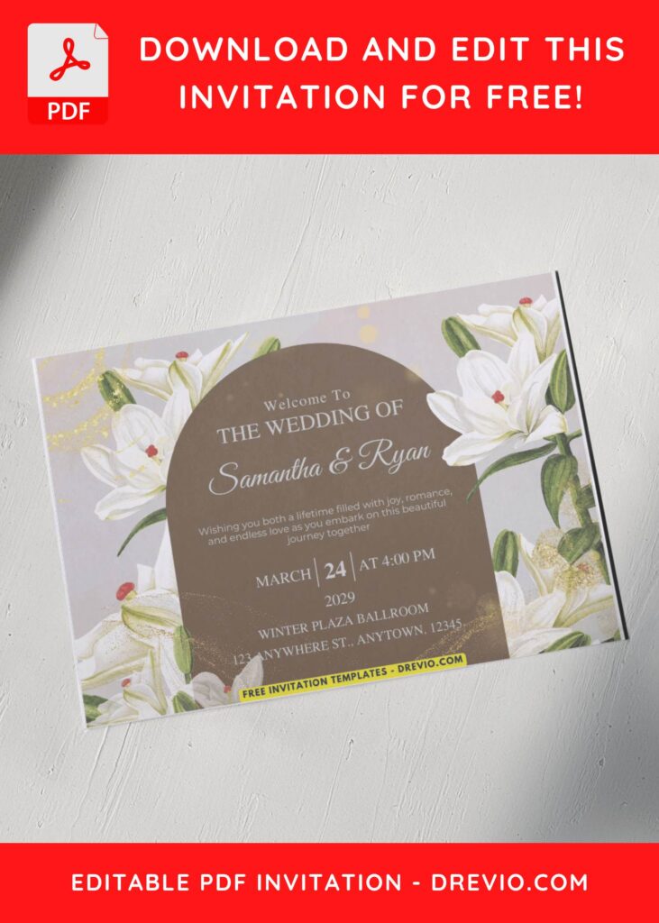 Lily Garden Wedding Invitation 
