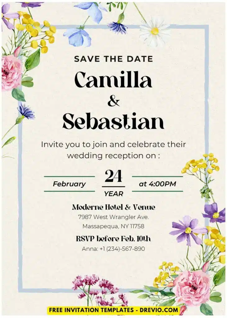 Aesthetic Wildflower Wedding Invitation
