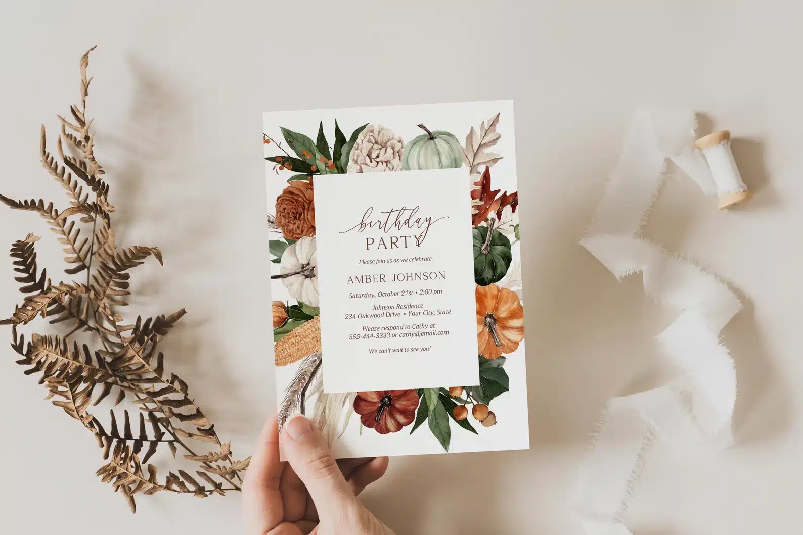 10 Catchy Autumn Themed Birthday Invitation Templates