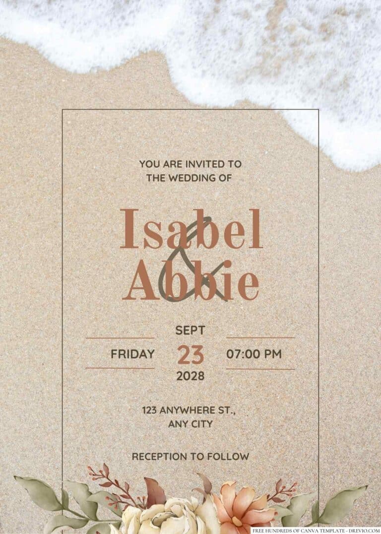 Autumn Floral Orange Invitations